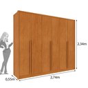 Ver imagem 3 de Guarda Roupa Casal 100% MDF 6 Portas 6 Gavetas Estrela 274cm Yescasa Bege/Cinamomo/Off White