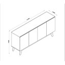 Ver imagem 3 de Buffet para Sala de Jantar Ares 4 Portas Lux