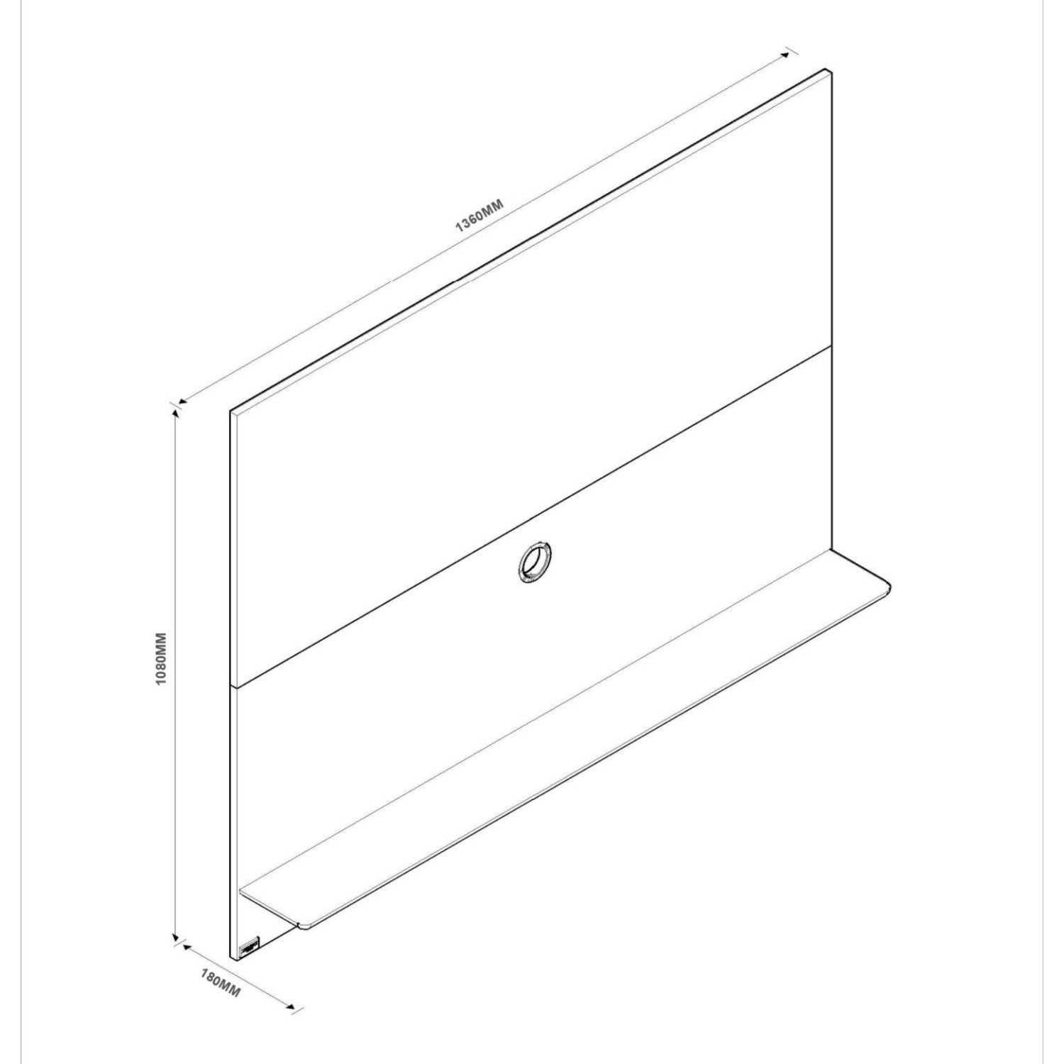 Painel para Tv até 55 Polegadas Venus em MDF/MDP Cinza 108 cm x 136 cm x 18 cm