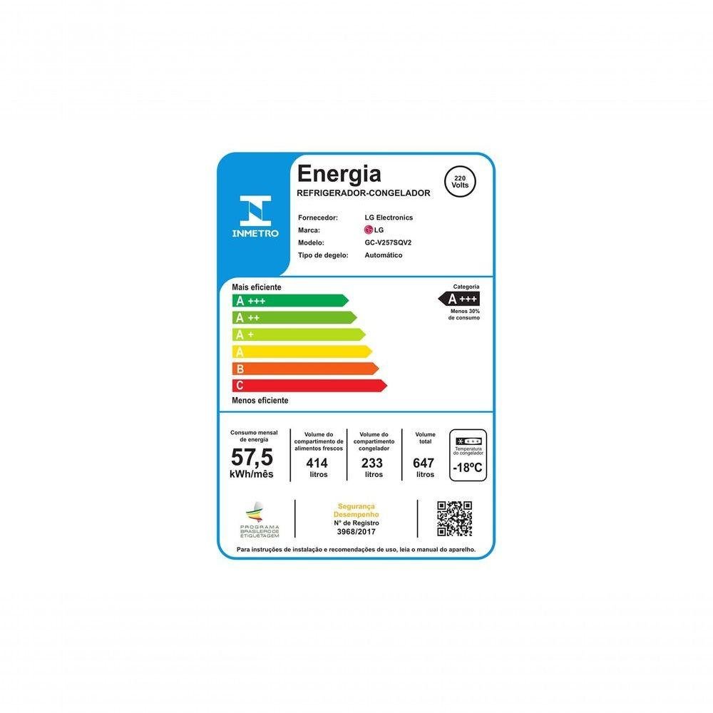 Geladeira Smart Lg Inverter Side By Side Instaview 647 Litros Black Inox Gc-v257sqv2 220v - 10