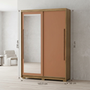 Ver imagem 3 de Guarda-Roupa Doha Intense Solteiro com Espelho MDF 2 Portas de Correr Espaçoso Dormitório Elegante:N