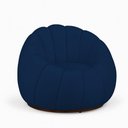 Ver imagem 4 de Poltrona Decorativa Orgânica Fixa com Puff Nuvem Boucle Azul com Apoio para Os Pés Loja Sheep