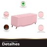 Calçadeira Baú Casal Estofada Maitê Veludo Rosa Bebe - 3