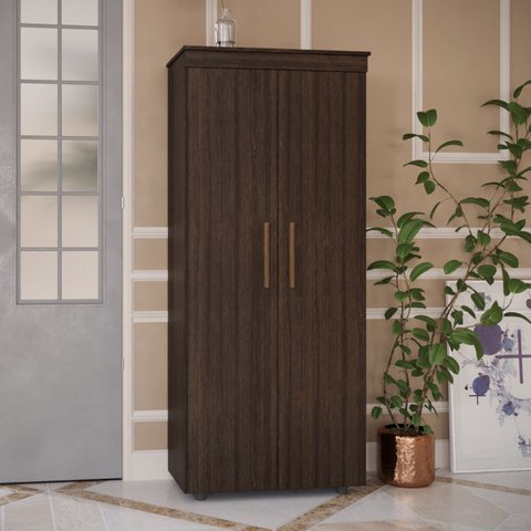 Armário Multiuso Escritório 2 Porta 4 Prateleiras 1 Gaveta Advantage Marrom/Capuccino Wood