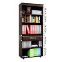 Ver imagem 5 de Armário Multiuso Escritório 2 Porta 4 Prateleiras 1 Gaveta Advantage Marrom/Capuccino Wood