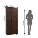 Ver imagem 4 de Armário Multiuso Escritório 2 Porta 4 Prateleiras 1 Gaveta Advantage Marrom/Capuccino Wood