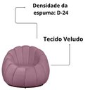 Ver imagem 5 de Kit Poltrona Base Giratória e Puff Concha Decorativo Veludo Cor Rose