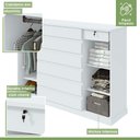 Ver imagem 6 de Cômoda 2 Portas 7 Gavetas com Chave e Prateleiras Vedra Branco