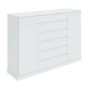 Ver imagem 3 de Cômoda 2 Portas 7 Gavetas com Chave e Prateleiras Vedra Branco