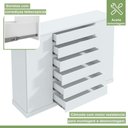 Ver imagem 7 de Cômoda 2 Portas 7 Gavetas com Chave e Prateleiras Vedra Branco