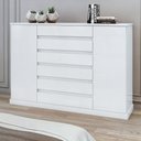 Ver imagem 1 de Cômoda 2 Portas 7 Gavetas com Chave e Prateleiras Vedra Branco