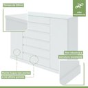 Ver imagem 5 de Cômoda 2 Portas 7 Gavetas com Chave e Prateleiras Vedra Branco