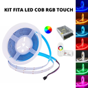 Ver imagem 1 de Kit Fita Led Cob Rgb 18w/ Metro 810 Led Ip20 12v 5 Metros Touch + Fonte