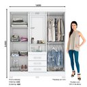 Ver imagem 2 de Guarda Roupa Casal 4 Portas Com Espelho 3 Gavetas Ryan Casa 812