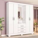 Ver imagem 1 de Guarda Roupa Casal 4 Portas Com Espelho 3 Gavetas Ryan Casa 812