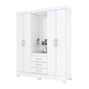 Ver imagem 5 de Guarda Roupa Casal 4 Portas Com Espelho 3 Gavetas Ryan Casa 812
