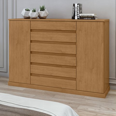 Cômoda 2 Portas 7 Gavetas 3 Prateleiras Vedra