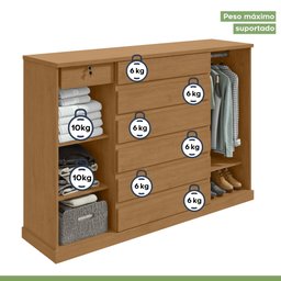 Cômoda 2 Portas 7 Gavetas 3 Prateleiras Vedra - 8