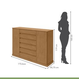 Cômoda 2 Portas 7 Gavetas 3 Prateleiras Vedra - 7