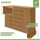 Ver imagem 4 de Cômoda para Quarto 2 Portas 7 Gavetas com Chave Vedra 172cm Marrom Amêndoa Clean
