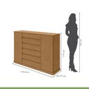 Ver imagem 7 de Cômoda para Quarto 2 Portas 7 Gavetas com Chave Vedra 172cm Marrom Amêndoa Clean