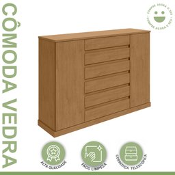 Cômoda 2 Portas 7 Gavetas 3 Prateleiras Vedra - 3