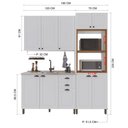 Ver imagem 4 de Armário de Cozinha Modulada Compacta Fidelitá Nara 100% MDF 3 Peças 190cm 10 Portas 2 Gavetas sem
