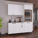 Ver imagem 1 de Armário de Cozinha Modulada Compacta Fidelitá Nara 100% MDF 3 Peças 190cm 10 Portas 2 Gavetas sem