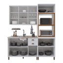 Ver imagem 3 de Armário de Cozinha Modulada Compacta Fidelitá Nara 100% MDF 3 Peças 190cm 10 Portas 2 Gavetas sem
