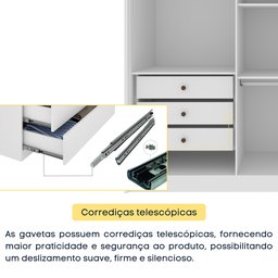 Guarda Roupa Casal  100% MDF 6 Portas 6 Gavetas Sol 243cm Espresso Móveis - 10