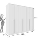 Ver imagem 4 de Guarda Roupa Casal 100% MDF 6 Portas 6 Gavetas Sol 243cm Yescasa Branco/Neve