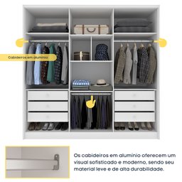 Guarda Roupa Casal 6 Portas 6 Gavetas Sol 243cm Espresso Móveis  - 3