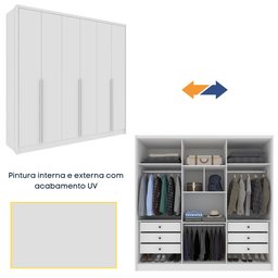 Guarda Roupa Casal  100% MDF 6 Portas 6 Gavetas Sol 243cm Espresso Móveis - 14