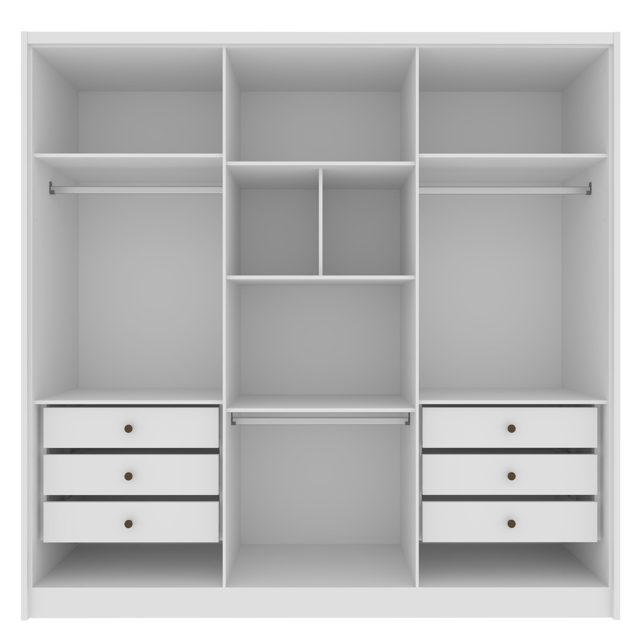 Guarda Roupa Casal  100% MDF 6 Portas 6 Gavetas Sol 243cm Espresso Móveis - 5