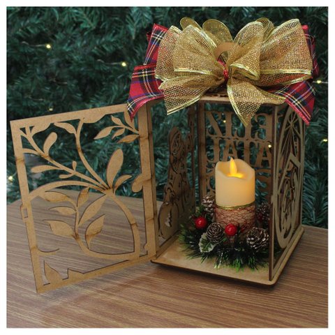 Lamparina Decorativa Enfeite Natalino Em MDF