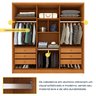 Guarda Roupa Casal  100% MDF 6 Portas 6 Gavetas Sol 243cm Espresso Móveis - 4