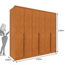 Ver imagem 4 de Guarda Roupa Casal 100% MDF 6 Portas 6 Gavetas Sol 243cm Yescasa Bege/Cinamomo