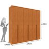 Guarda Roupa Casal  100% MDF 6 Portas 6 Gavetas Sol 243cm Espresso Móveis - 12