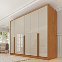 Ver imagem 1 de Guarda Roupa Casal 100% MDF 6 Portas 6 Gavetas Sol 243cm Yescasa Bege/Cinamomo/Off White