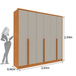 Guarda Roupa Casal  100% MDF 6 Portas 6 Gavetas Sol 243cm Espresso Móveis - 12