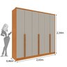 Guarda Roupa Casal  100% MDF 6 Portas 6 Gavetas Sol 243cm Espresso Móveis - 12