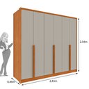 Ver imagem 4 de Guarda Roupa Casal 100% MDF 6 Portas 6 Gavetas Sol 243cm Yescasa Bege/Cinamomo/Off White