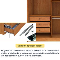 Guarda Roupa Casal  100% MDF 6 Portas 6 Gavetas Sol 243cm Espresso Móveis - 7