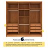 Guarda Roupa Casal 6 Portas 6 Gavetas Sol 243cm Espresso Móveis  - 4