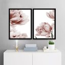 Ver imagem 1 de Kit 2 Quadros Fotografias Modernas Flores Rosê 33x24cm:moldura Preta