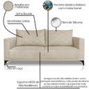 Ver imagem 3 de Sofa Nori 2 Lugares Pes de Ferro 160cm Linho Boucle 3301 Ezz