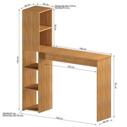 Bancada Gourmet 5 Nichos Ville 154cm X 136cm X 36cm - 3