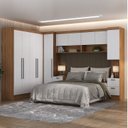Ver imagem 1 de Guarda-Roupa Modulado 10 Portas 8 Gavetas 7 Peças Viena Yescasa Branco/Nogal