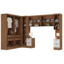 Ver imagem 3 de Guarda-Roupa Modulado 10 Portas 8 Gavetas 7 Peças Viena Yescasa Branco/Nogal