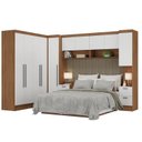 Ver imagem 2 de Guarda-Roupa Modulado 10 Portas 8 Gavetas 7 Peças Viena Yescasa Branco/Nogal